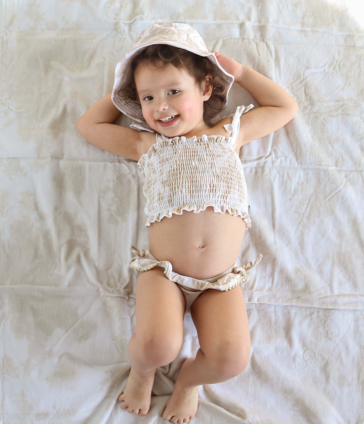 SANDY SHORES DREAM SMOCKED TWO PIECE SWIM SUIT from DREAM BIG LITTLE CO