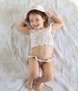 SANDY SHORES DREAM SMOCKED TWO PIECE SWIM SUIT from DREAM BIG LITTLE CO