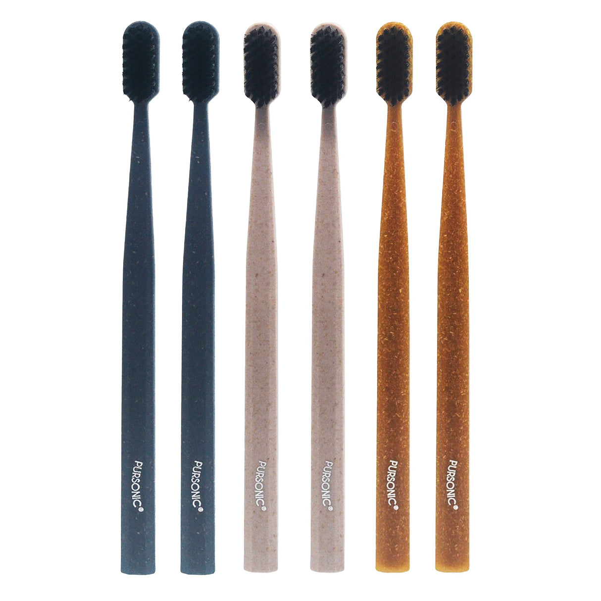100% Eco-friendly Cedarwood Toothbrushes (6 Pack) from Pursonic