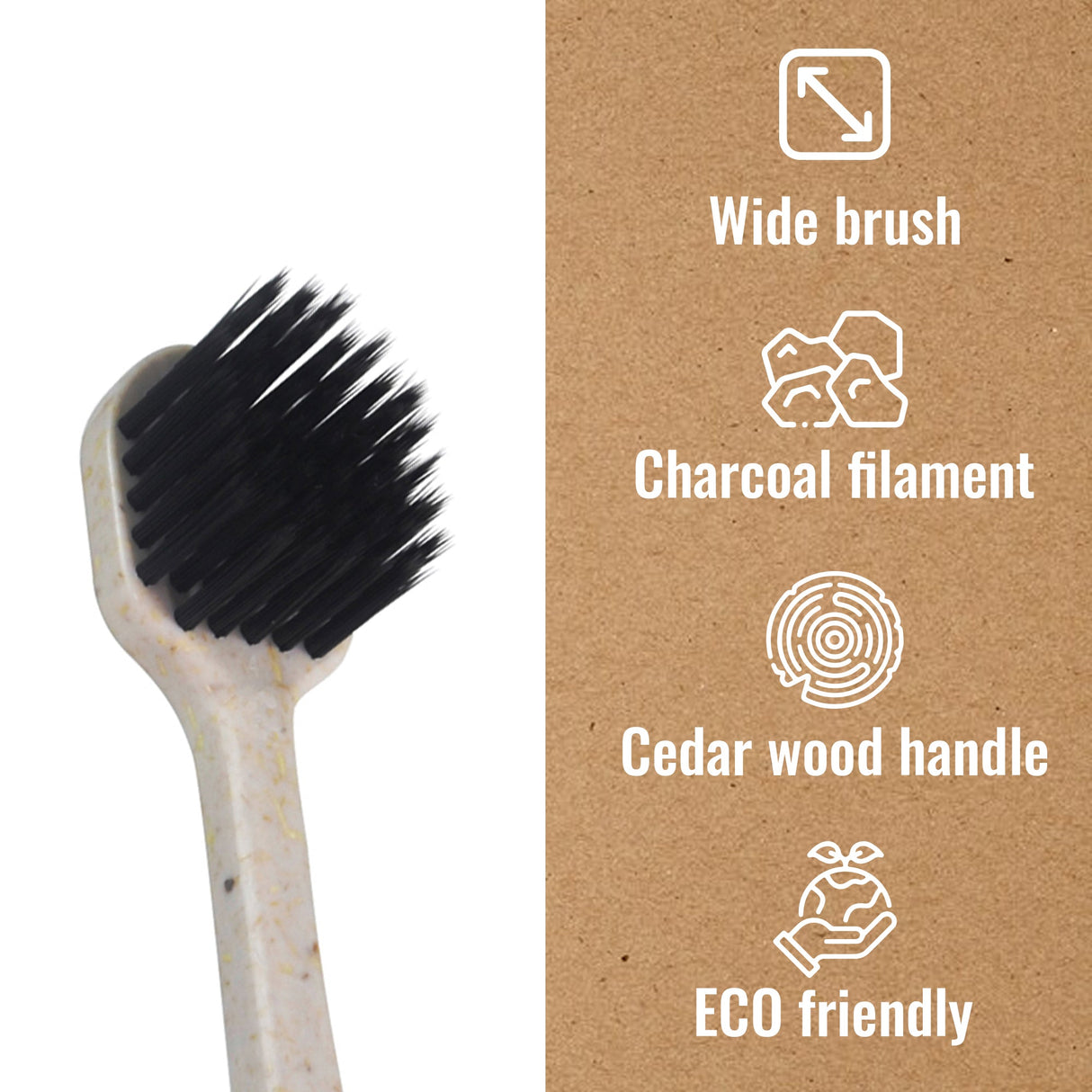 Wide Brush Head Charcoal Toothbrush from Pursonic