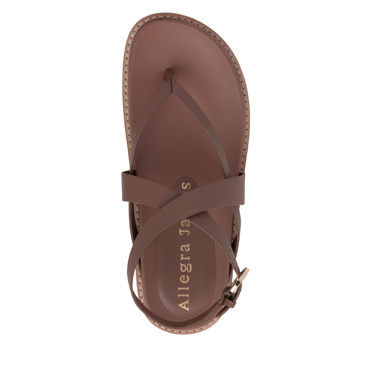 Elise Brown Flat Leather Sandal from Allegra James