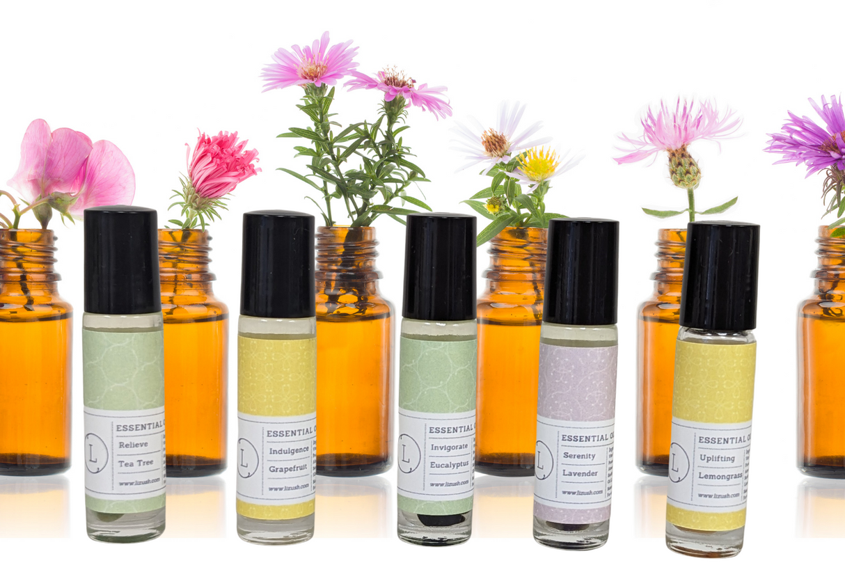 Essential Oils Roll-On with Crystals - set of 5 from Lizush