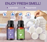 Wool Dryer Balls Bundle - Reusable Laundry Balls Made from Pure New Zealand Wool - Includes Lavender & Peppermint Oils from Pursonic