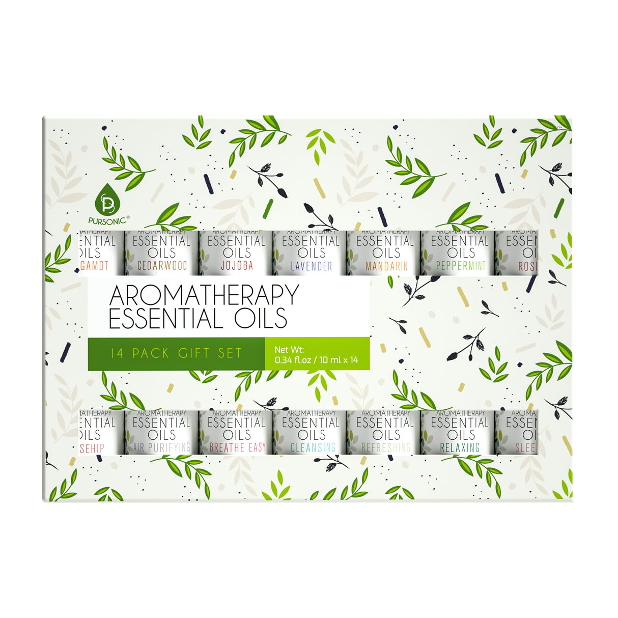 Aromatherapy Essential Oils 14-Pack Gift Set from Pursonic