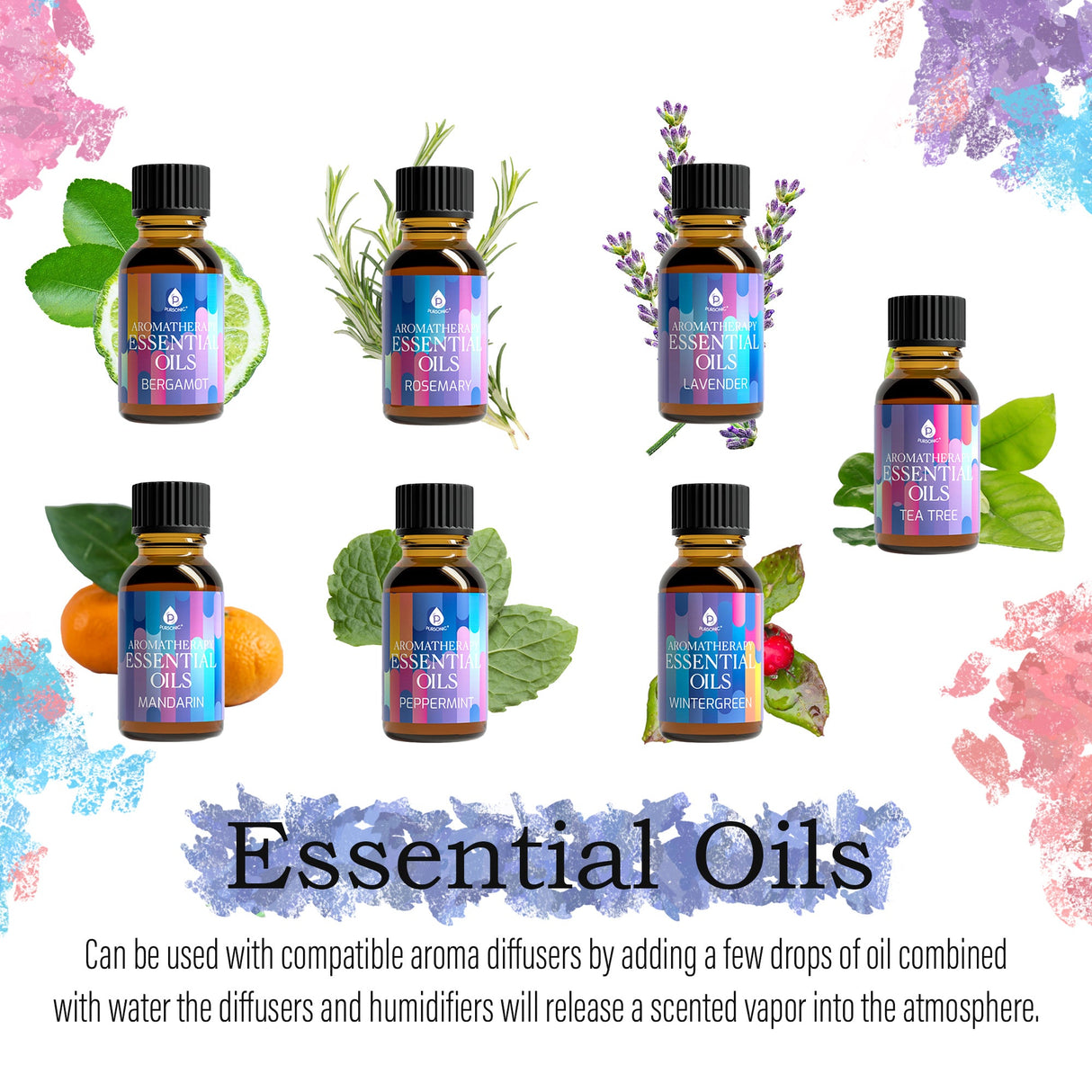 Himalayan Salt Diffuser & 14 Pack Essential Oils Set from Pursonic