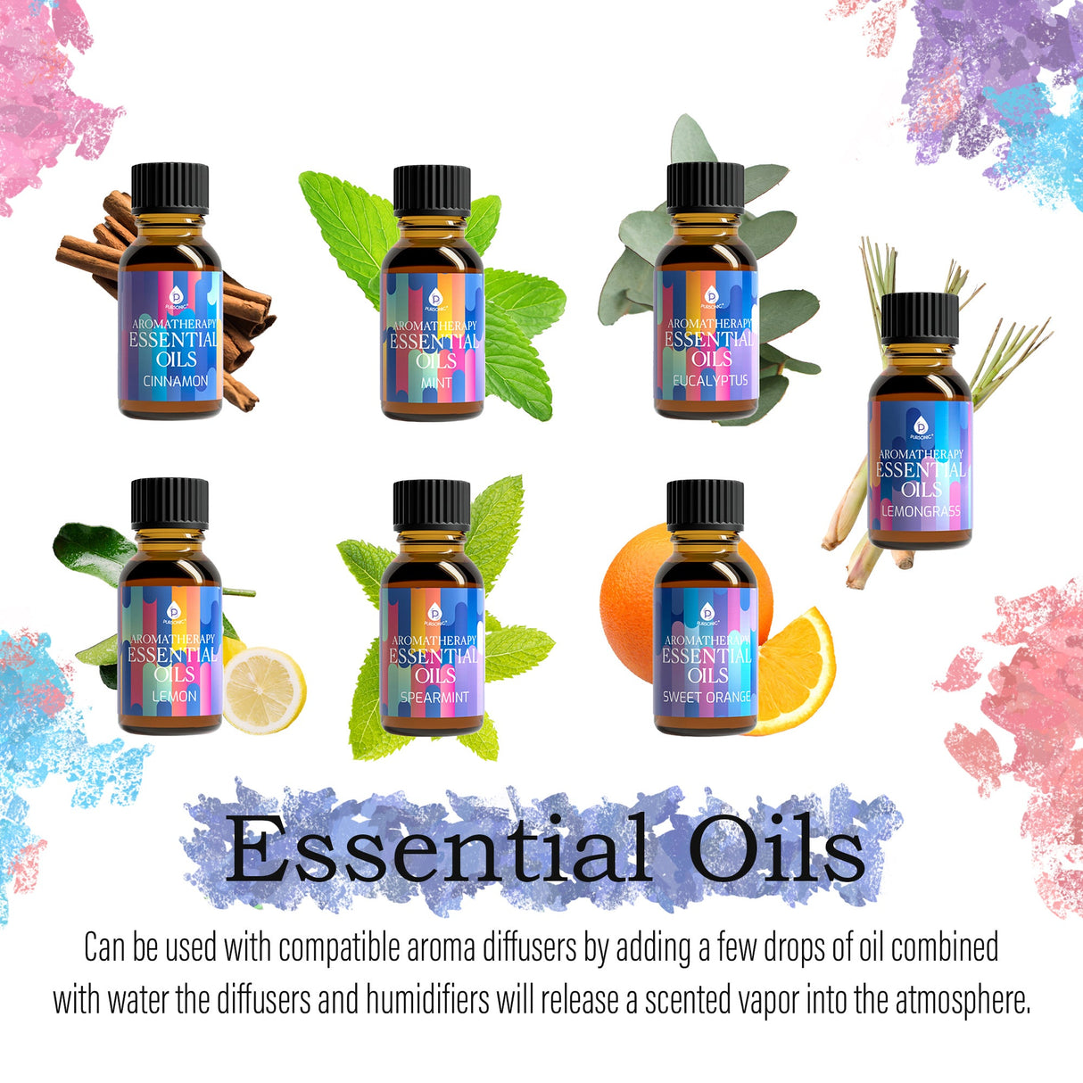 Himalayan Salt Diffuser & 14 Pack Essential Oils Set from Pursonic