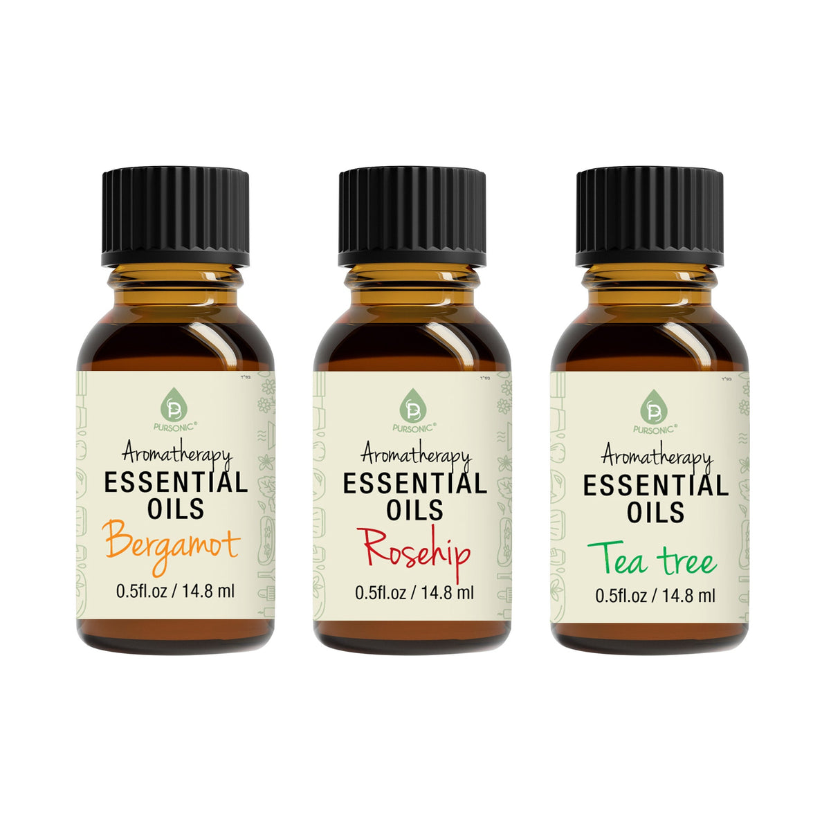 Aromatherapy Essential Oils (Bergamot, Rosehip, Tea Tree) from Pursonic