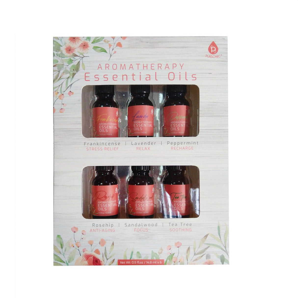 6 Pack of Aromatherapy Essential Oils from Pursonic