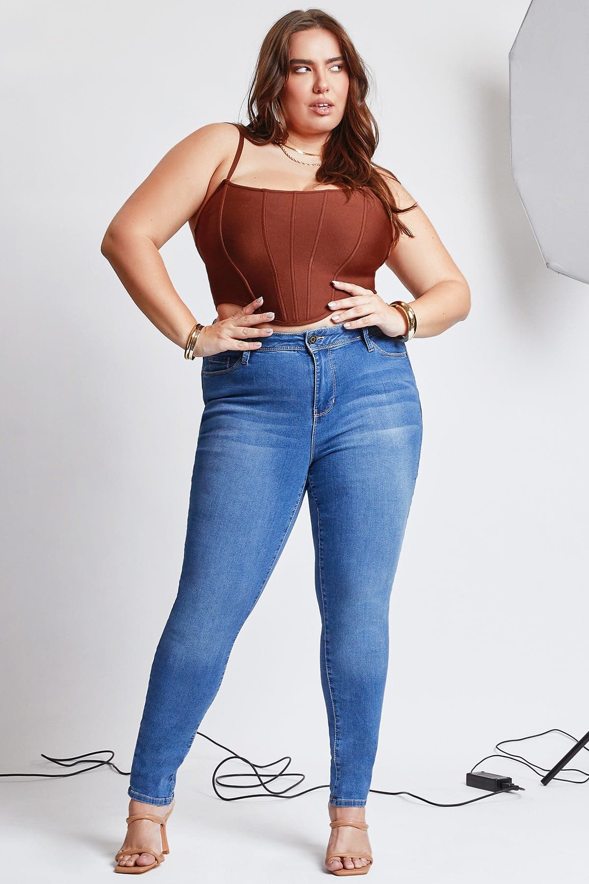 Women's Plus Essential Sustainable Skinny Jeans  From YMI JEANS