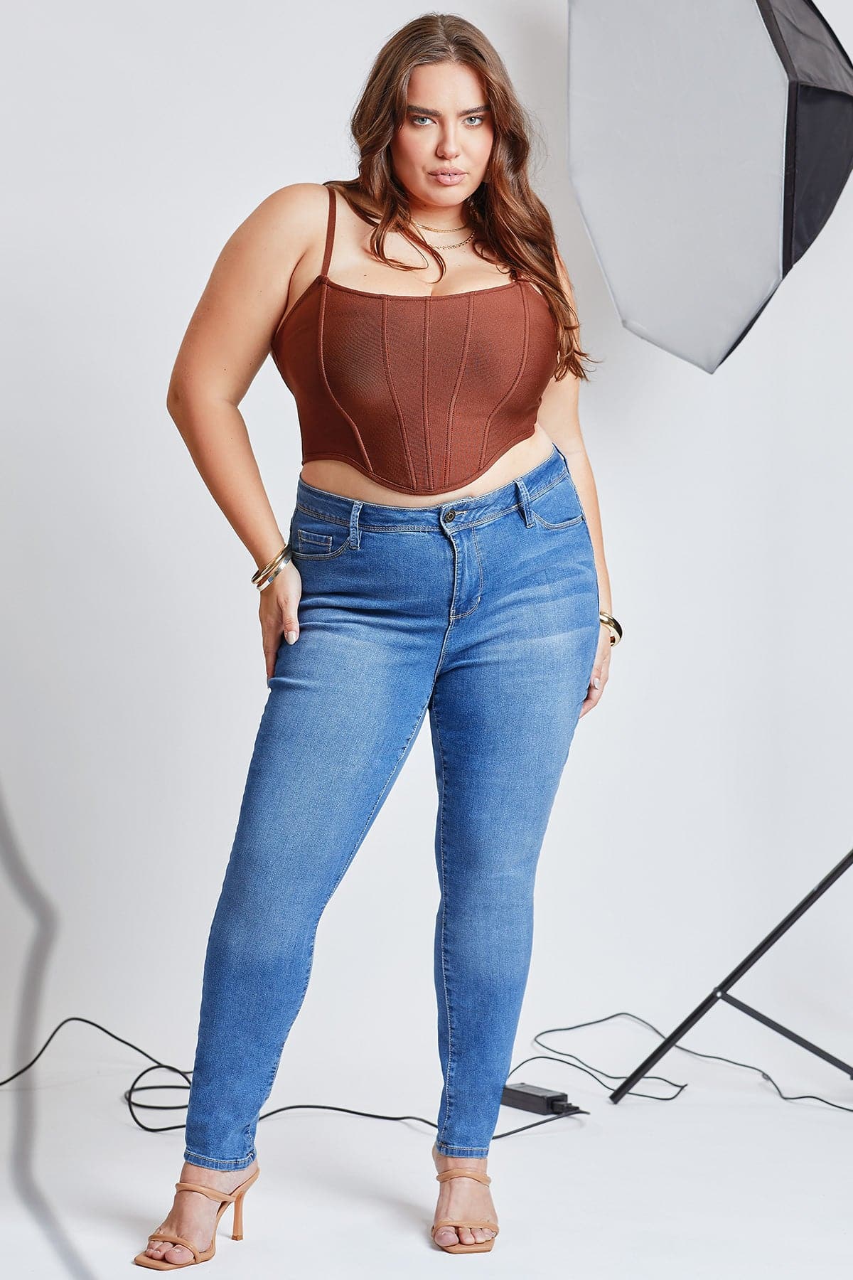 Women's Plus Essential Sustainable Skinny Jeans  From YMI JEANS
