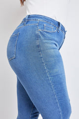 Women's Plus Essential Sustainable Distressed Skinny Jeans  From YMI JEANS