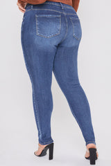 Women's Plus Essential Sustainable Distressed Skinny Jeans  From YMI JEANS