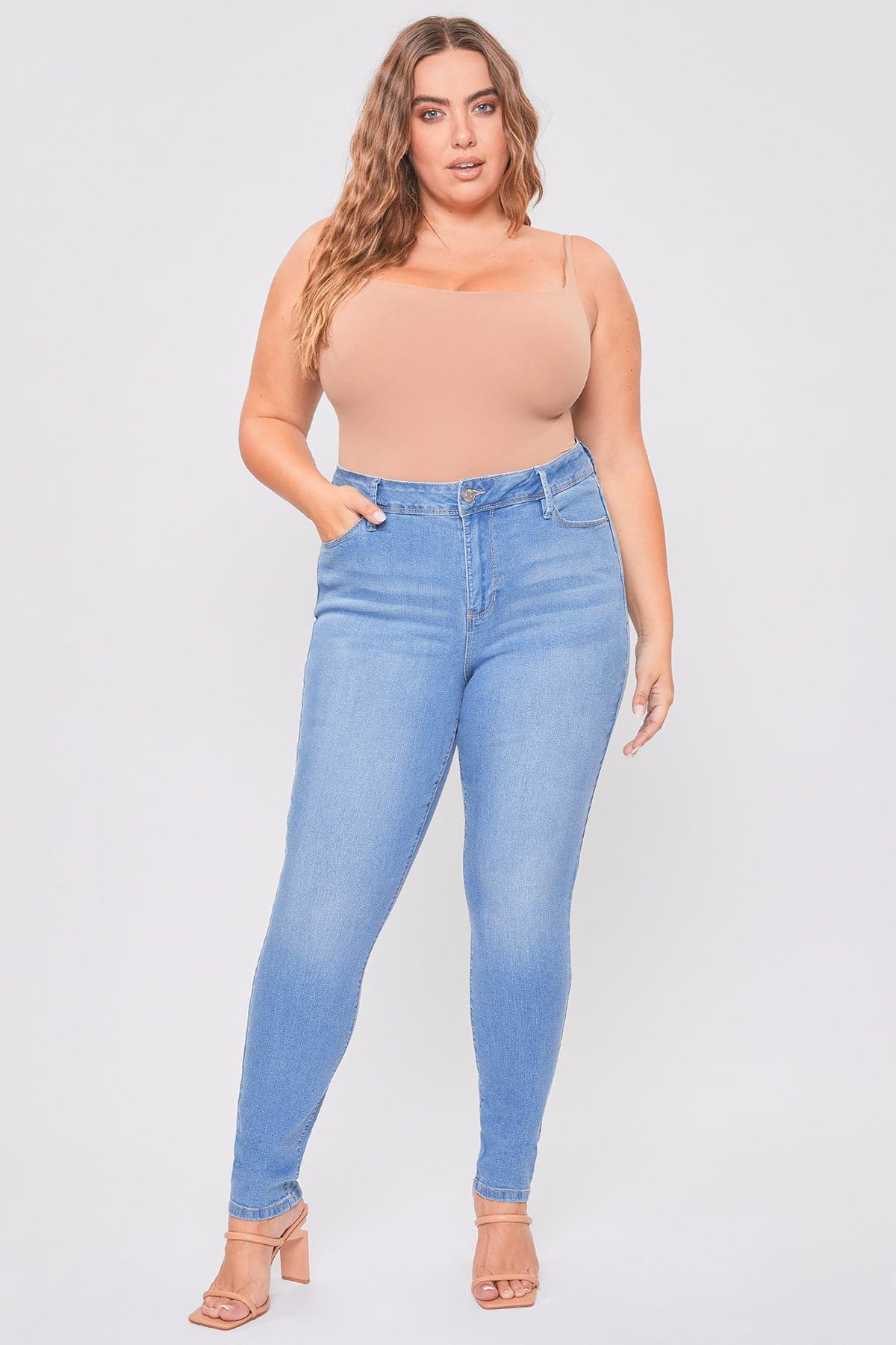 Women's Plus Essential Sustainable Skinny Jeans  From YMI JEANS