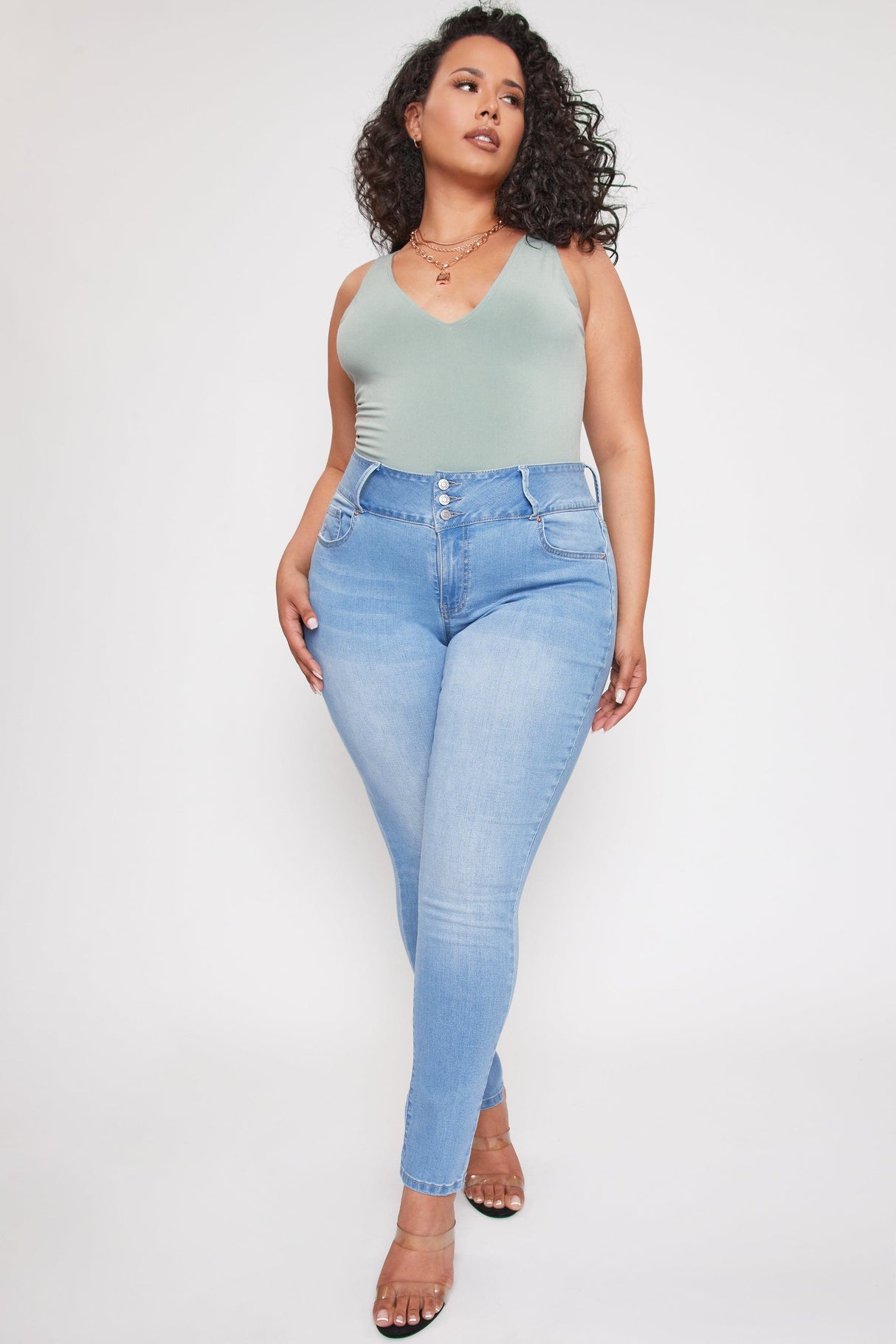 Women's Plus Essential  Skinny Jeans From YMI JEANS