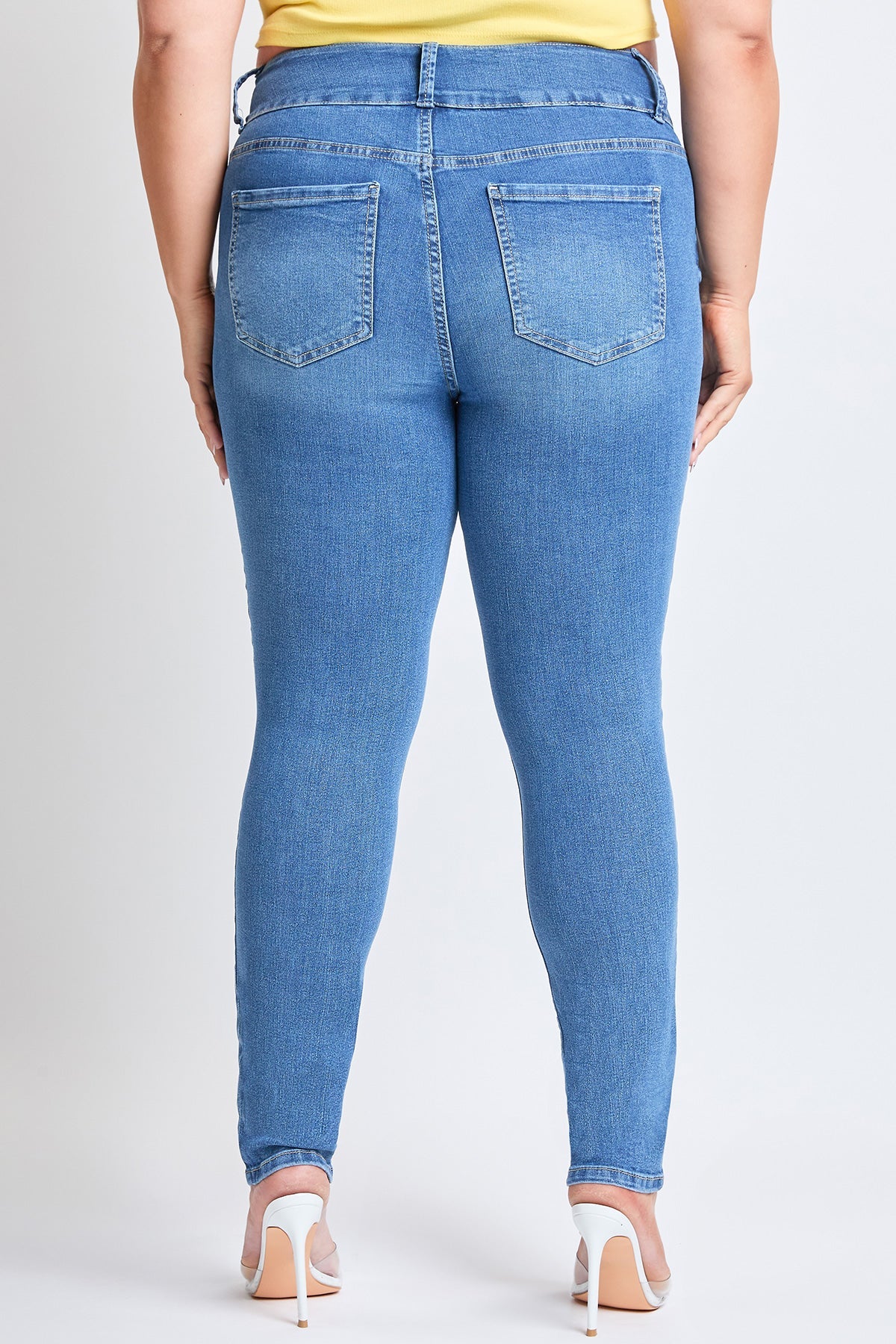 Women's Plus Essential Sustainable Distressed Skinny Jeans From YMI JEANS