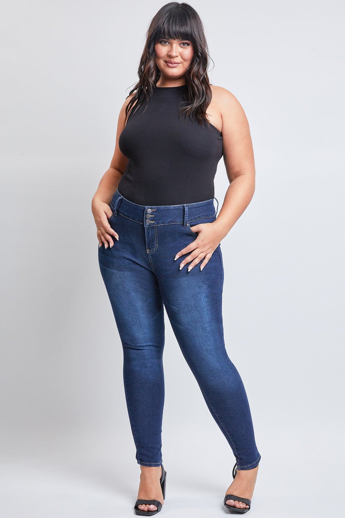 Women's Plus Essential Sustainable Skinny Jeans  From YMI JEANS