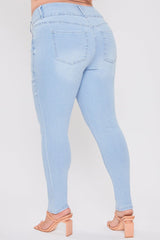 Women's Plus Essential Sustainable Distressed Skinny Jeans From YMI JEANS