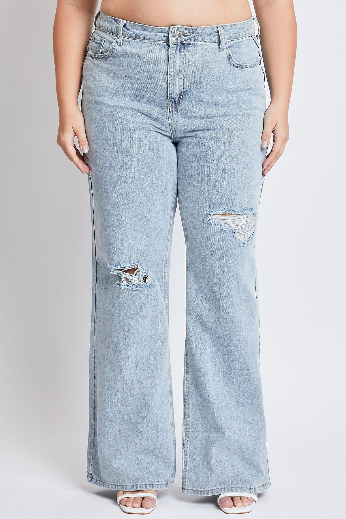Women's Plus High Rise Relaxed Wide Leg Jeans  From YMI JEANS