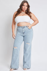Women's Plus High Rise Relaxed Wide Leg Jeans  From YMI JEANS