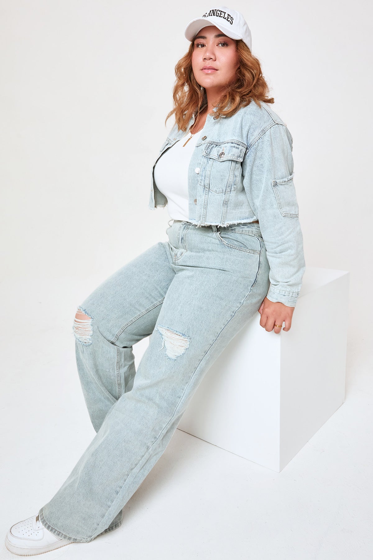 Women's Plus High Rise Relaxed Wide Leg Jeans  From YMI JEANS
