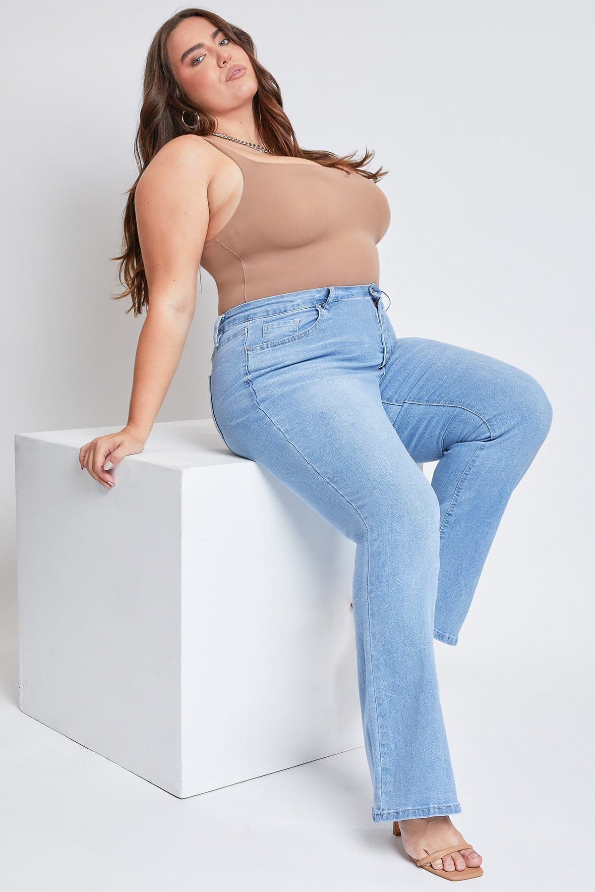 Women's Plus Size Basic Flare Jeans  From YMI JEANS