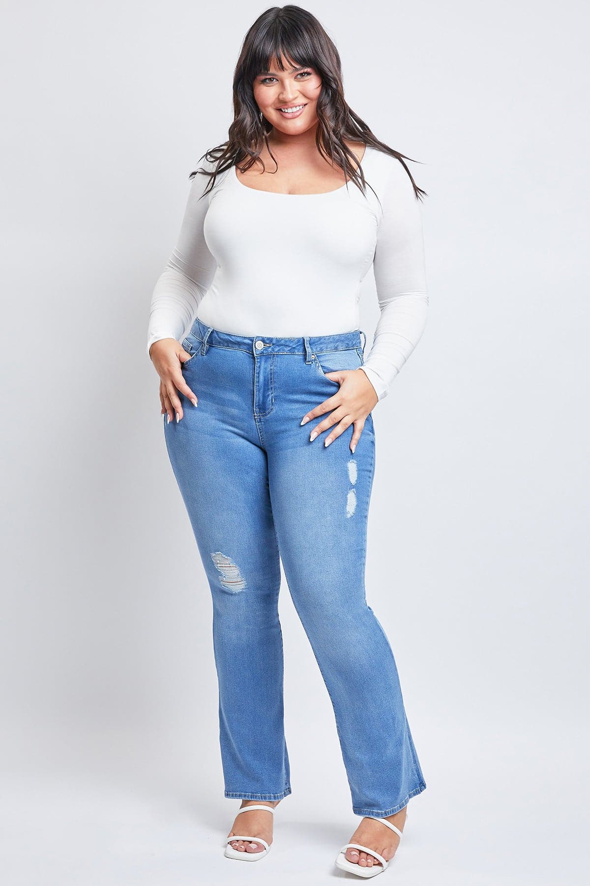 Women's Plus Size Basic Flare Jeans  From YMI JEANS