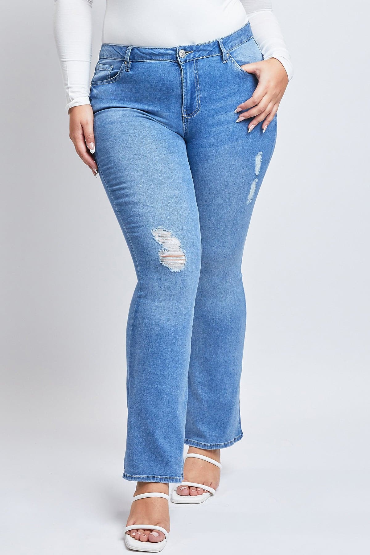 Women's Plus Size Basic Flare Jeans  From YMI JEANS