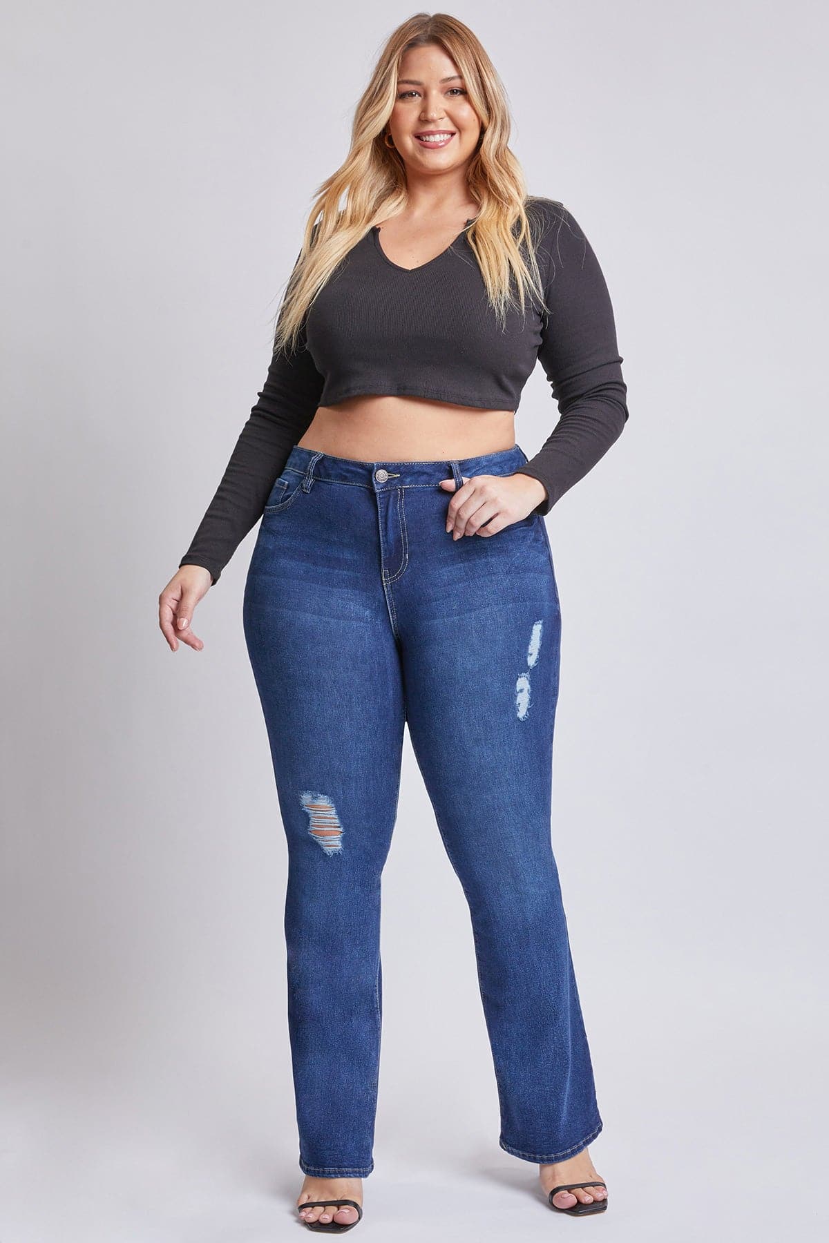 Women's Plus Size Basic Flare Jeans  From YMI JEANS