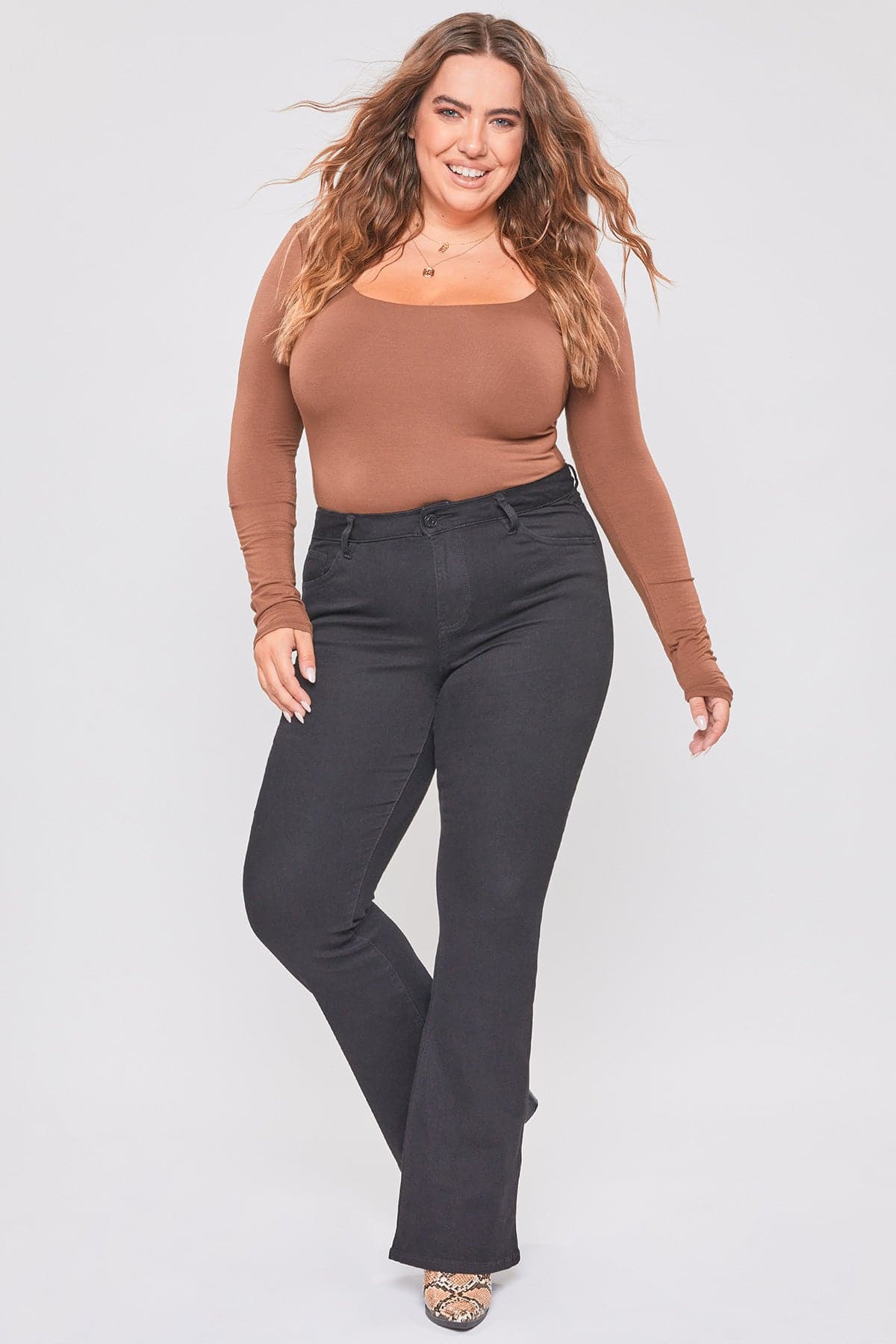 Women's Plus Size Basic Flare Jeans  From YMI JEANS