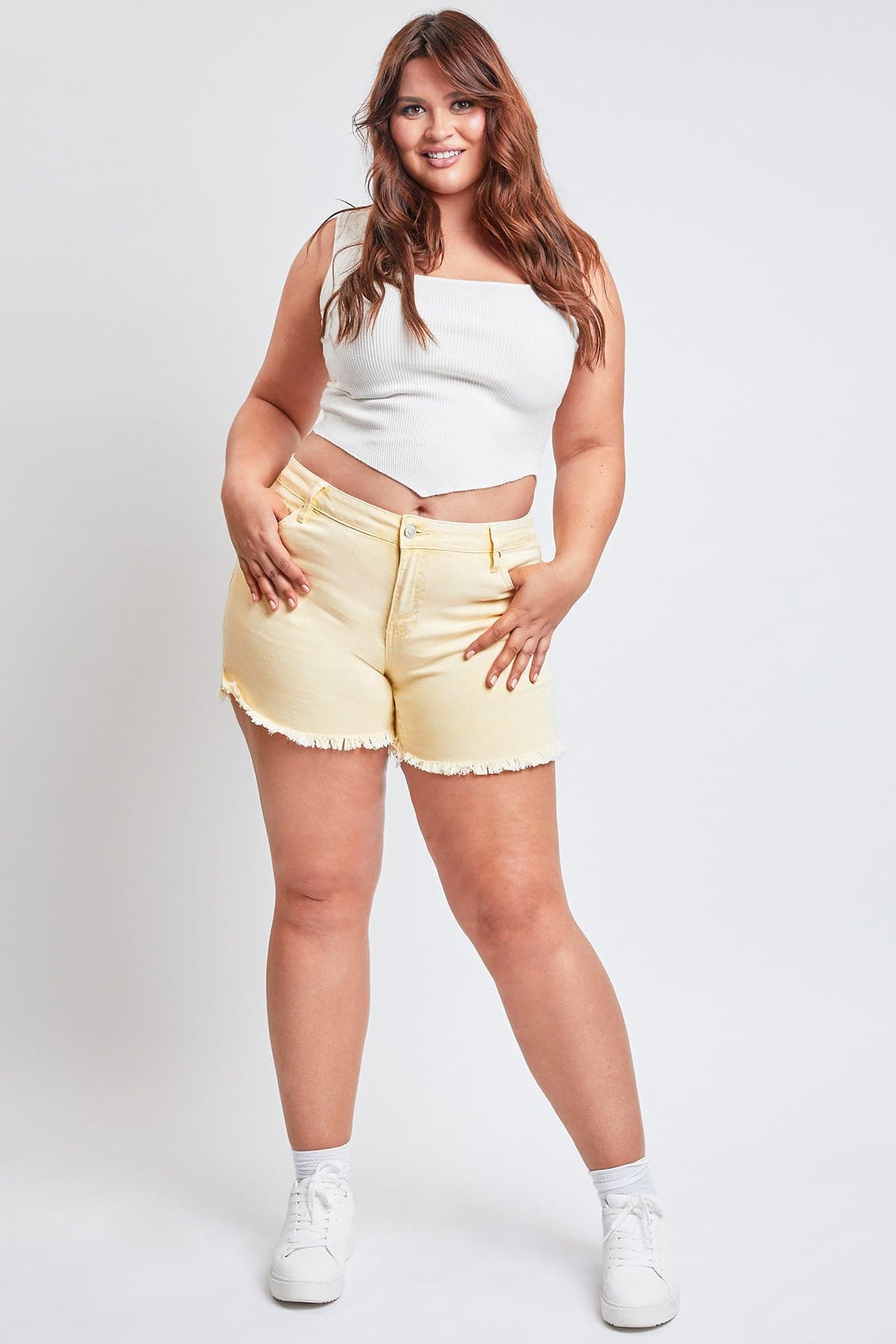 Women's Plus  80's Acid Wash Mom Shorts from YMI JEANS