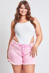 Women's Plus  80's Acid Wash Mom Shorts from YMI JEANS