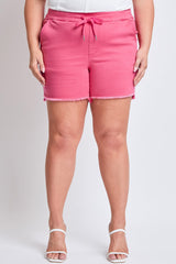 Women's Plus Frayed Hem Pull-on Shorts from YMI JEANS