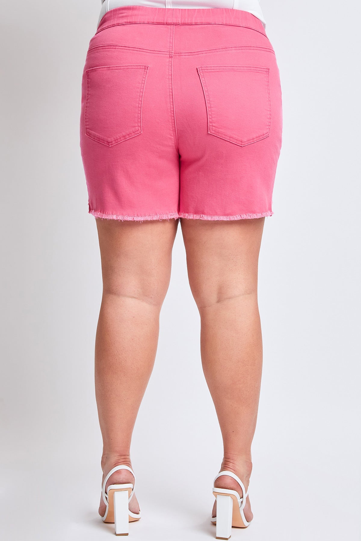 Women's Plus Frayed Hem Pull-on Shorts from YMI JEANS