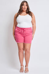 Women's Plus Frayed Hem Pull-on Shorts from YMI JEANS