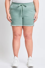Women's Plus Frayed Hem Pull-on Shorts from YMI JEANS