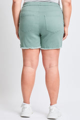 Women's Plus Frayed Hem Pull-on Shorts from YMI JEANS