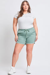 Women's Plus Frayed Hem Pull-on Shorts from YMI JEANS