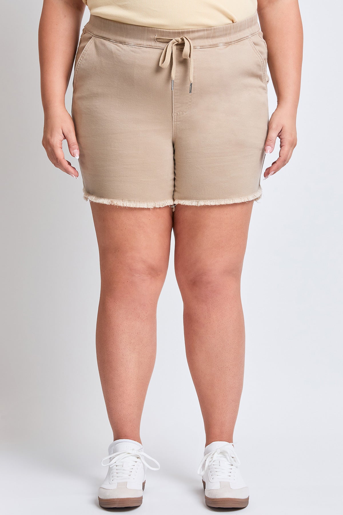 Women's Plus Frayed Hem Pull-on Shorts from YMI JEANS