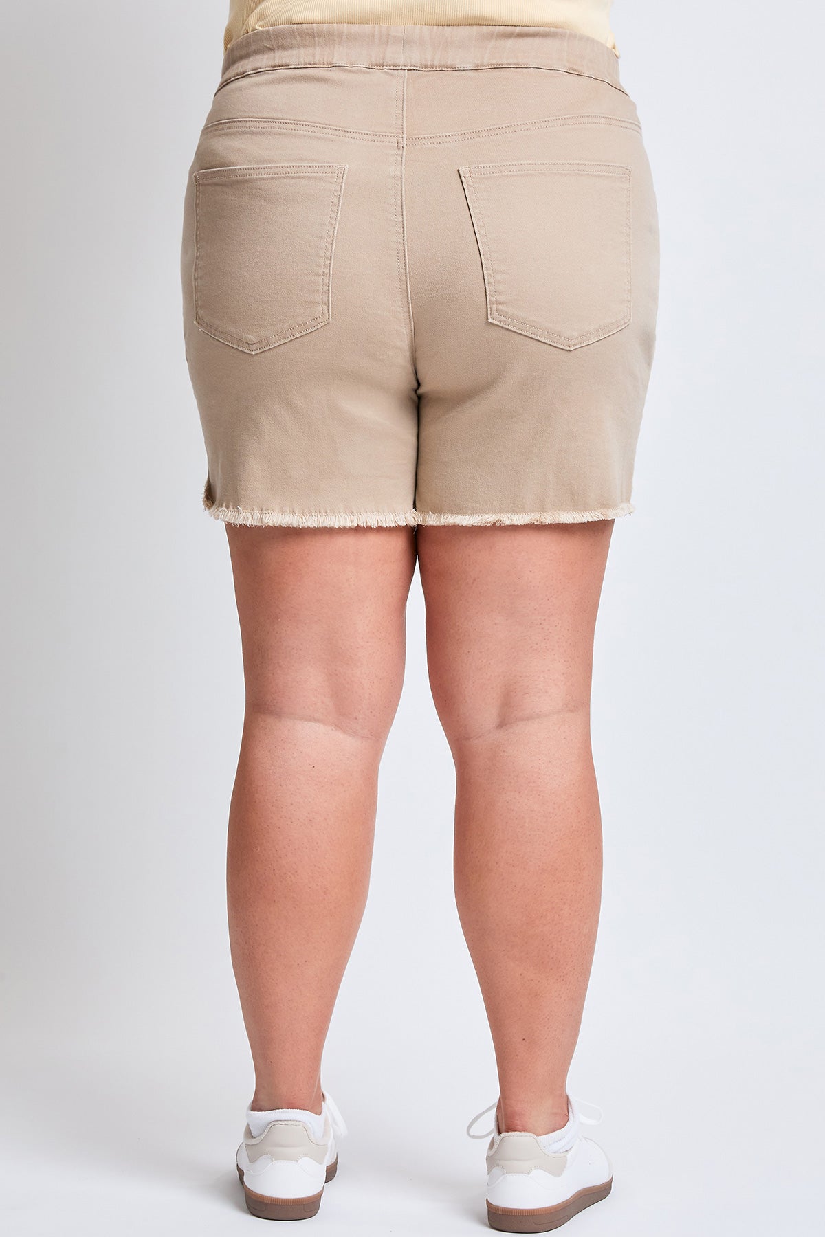 Women's Plus Frayed Hem Pull-on Shorts from YMI JEANS