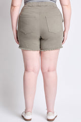 Women's Plus Frayed Hem Pull-on Shorts from YMI JEANS