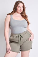 Women's Plus Frayed Hem Pull-on Shorts from YMI JEANS