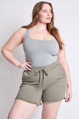 Women's Plus Frayed Hem Pull-on Shorts from YMI JEANS