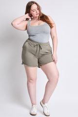 Women's Plus Frayed Hem Pull-on Shorts from YMI JEANS