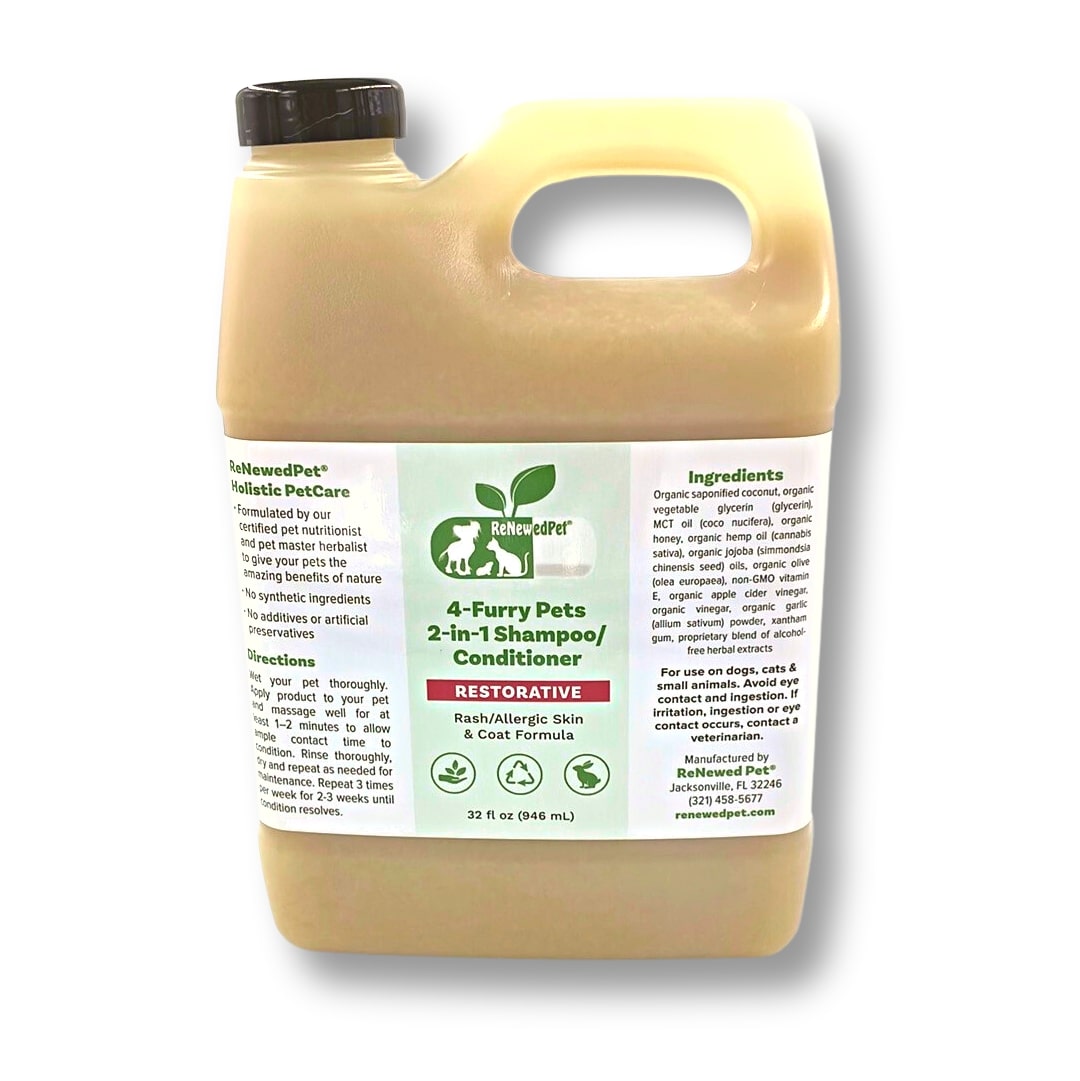 4-FURRY PETS 2-IN-1 * RESTORATIVE SHAMPOO & CONDITIONER from ReNewedPet