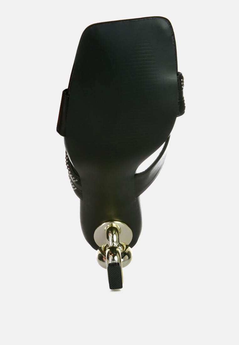 Evelane Metallic Chain Rhinestone Sandals from London Rag International