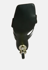 Evelane Metallic Chain Rhinestone Sandals from London Rag International
