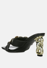 Evelane Metallic Chain Rhinestone Sandals from London Rag International