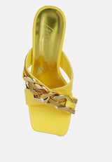 Evelane Metallic Chain Rhinestone Sandals from London Rag International