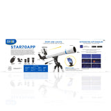Explore One STAR70APP - 70mm Refractor Telescope w/ Panhandle Mount and Astronomy APP from Explore Scientific