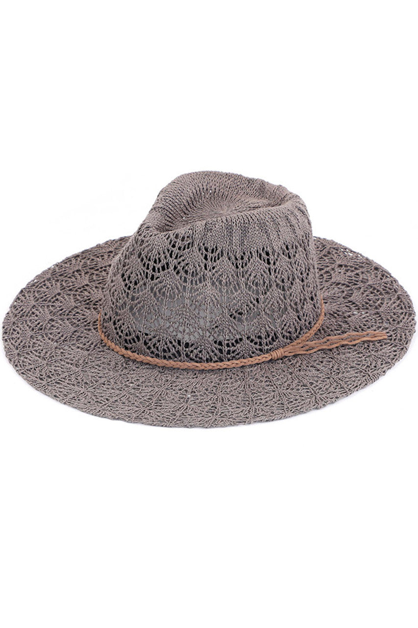 C.C HORSESHOE LACE KNITTING PANAMA HAT from Madeline Love